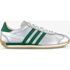 Adidas Womens Silver Metalic Collegiat Country OG Brand-stamp Leather Low-top Trainers