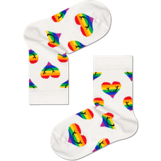 Happy Socks Unisex Kids Pride Smiling Heart White, 2-3Y