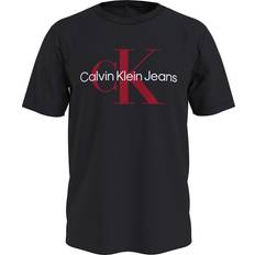 Calvin Klein Röda Överdelar Calvin Klein jeans herr Core Monologo Slim Tee S/S T-shirts, flerfärgad