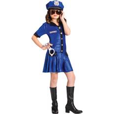 Police Costumes Fun World Girls Blue Police Officer Costume 12-14