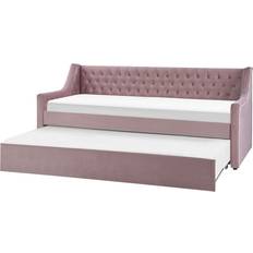 Negro - Sofá Cama Sofás Beliani Montargis Pink Sofá 219cm