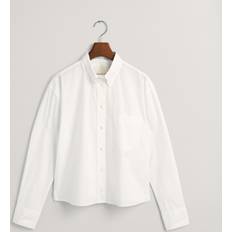 Gant Women Shirts Gant Women Relaxed Fit Cropped Shirt White