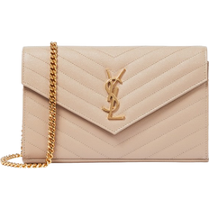 Cassandre Quilted Chain Wallet - Dark Beige