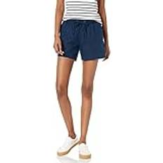 6XL - Women Shorts Amazon Essentials Damen Shorts aus Leinengemisch mit Zugband und 12,7 Innenbeinlänge in Übergröße erhältlich Dunkelblau, Große Größen