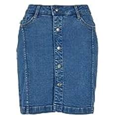 Bleu Jupes Urban Classics Mini Jupe En Jean Bio Stretch Boutonnée - Bleu