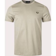 Fred Perry Mens Ringer T-Shirt Colour: U84 Warm Grey/Carrington Road Brick Beige