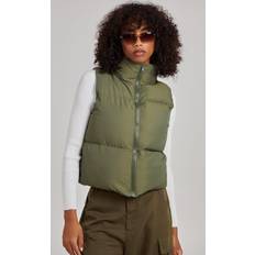 Clothing Hooded Padded Sleeveless Coat Khaki