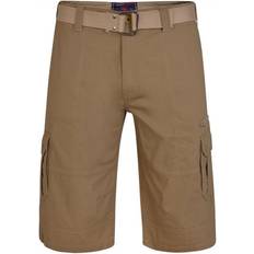 Clothing Kam Jeans Plus 343 Belted Cargo Stretch Shorts Sand Colour: Sand