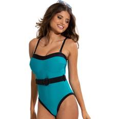 Clothing Pour Moi Womens 1414 Padded Control Swimsuit Blue Elastane