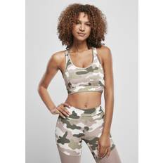 Urban Classics Rosa Underkläder Urban Classics Dam sport-BH dam tech mesh-bh, sportig topp för kvinnor med nätinsats på baksidan, storlekar – 5XL, Dukrose Camo