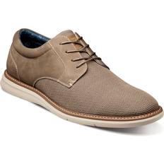 Beige - Men Oxford Nunn Bush Men's Chase Knit Plain Toe Oxfords Taupe