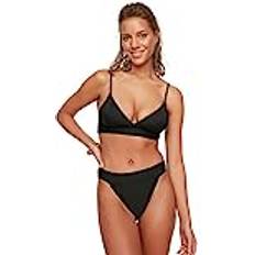 Fabric - Women Bikini Bottoms Trendyol Collection Damen Textured Bikini. Bikini Bottoms, Schwarz