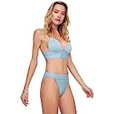 Fabric - Women Bikinis Trendyol Collection Damen Textured Bikini. Bikini Bottoms, Blau