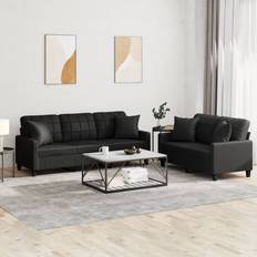 Dagbäddar - Konstläder Soffor vidaXL Soffgrupp Med Kuddar 2 Delar Soffa