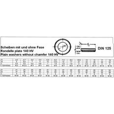 Diverse Byggematerialer Diverse 4 FZB Plan Skive DIN 125 A Set of 1000
