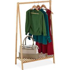 Relaxdays Clothes Rack Bamboo Rail Shoe Shelf