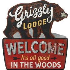 Open Road Brands Interior Details Open Road Brands Grizzly Lodge Metal Sign X Wall Decor