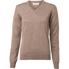 Metsästys - Ruskea Neuleet Chevalier Blaise V-Neck Merino Pullover - Walnut