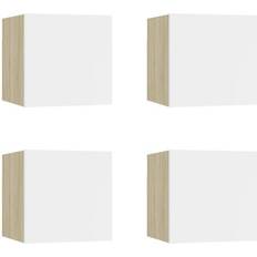 Doors Wall Cabinets vidaXL 804498 White/Sonoma Oak Wall Cabinet 30.5x30cm 4pcs