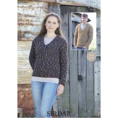 Yarn & Needlework Supplies SIRDAR Husky Knitting Pattern 7189 Men, Women 34 44 Inches Sweaters