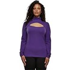 Dame - Lilla - Polotrøjer Sweatere Urban Classics Damen T-Shirt Cut-Out Turtleneck Longsleeve realviolet