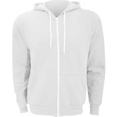 Canvas Jumpers Canvas Unixex Zip-up Polycotton Fleece Hooded Sweatshirt Hoodie White