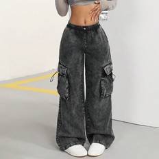 Shein Women Trousers Shein Wide-Legged Cargo Trousers