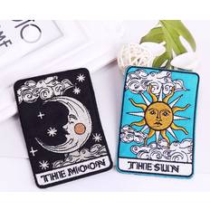 Shein Moon & Sun Embroidery Iron On Patch 2pcs