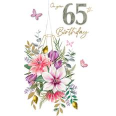 Second Nature Female 65th Birthday Card Embellished Floral Terrarium Champagne Greeting Card
