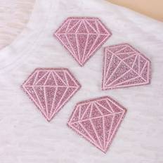 Shein Diamond Embroidered Iron-on Patch 4pcs