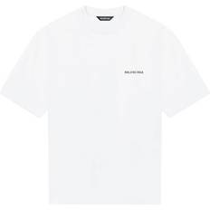 Balenciaga Men T-shirts Balenciaga Men's Logo Print Short-sleeve T-shirt White 42/Regular