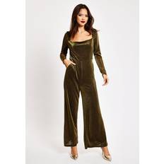 Gold - Women Jumpsuits & Overalls Liquorish Gold Cowl Neck Lurex Jumpsuit
