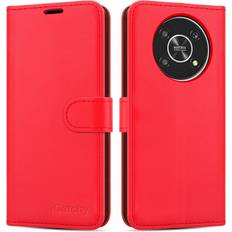 iCatchy Red Honor Magic 4 Lite 5G Phone Wallet Leather Case