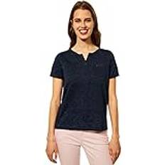 Street One Damen A317799 Burnoutshirt T-Shirt, Grand Blue