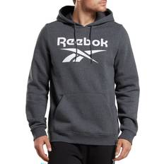 Reebok Tops Reebok Men's Identity Classic-Fit Stacked Logo-Print Fleece Hoodie Dgh Wht