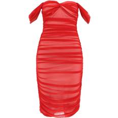 Clothing Norma Kamali Walter Midi Dress With Winglet Sleeves in Red. XS, S, M, XL