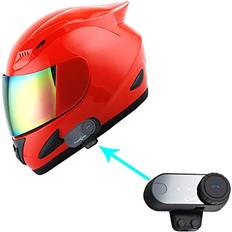 1Storm 1Storm Motorcycle Bike Full Face Helmet Mechanic Motorcycle Bluetooth Headset: Glossy Red