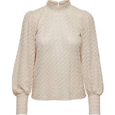 High Collar Blouses JDY Lace Top With Volume Sleeves