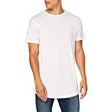 Build Your Brand Herrformad lång t-shirt, Vit vit