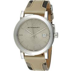 Canvas Wrist Watches Burberry Nova Check Ladies Beige Leather BU9021