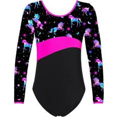 Bodysuits Alvivi Alvivi Kids Girls One Piece Long Sleeves Printed Gymnastics Leotard Ballet Dancewear Training Uniform Night Pegasus