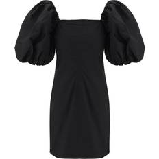 Ganni Kleider Ganni Black CottonPoplin Puff Sleeve Mini Dress Women's Black