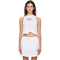 Ganni Linnen Ganni Active Mesh Top Dam Kortärmade T-shirts - Bright White