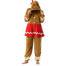 Pajamas #followme Adult Onesie Womens Pajamas,Gingerbread Girl,XX-Large