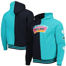 NBA Jackets & Sweaters Mitchell & Ness Men's Black, Teal San Antonio Spurs Hardwood Classics Split Pullover Hoodie Black, Teal