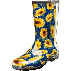 Women - Yellow Rain Boots Sloggers Waterproof Garden Rain Boots for Women Cute Mid-Calf Mud & Muck Boots with Premium Comfort Support Insole, Sunflower Blue Size 6