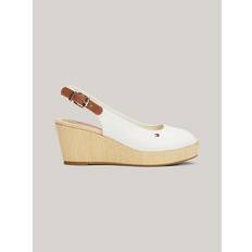 Tommy Hilfiger Iconic Slingback Wedge Sandals ECRU