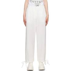 MSGM White Drawstring Trousers 02 MILK IT
