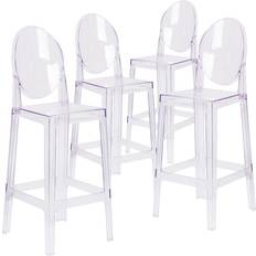 Transparent Stools Flash Furniture Ghost Bar Backs Seating Stool