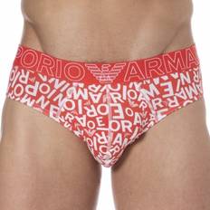 Emporio Armani All Over Logo Bold Briefs Red